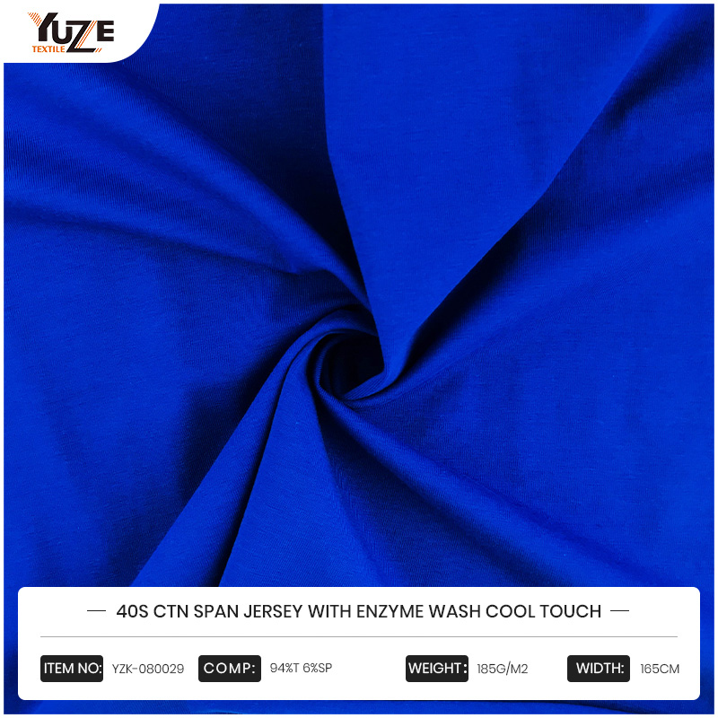 YZK-080029 40s CTN Span Jersey na may enzyme hugasan ang cool na touch