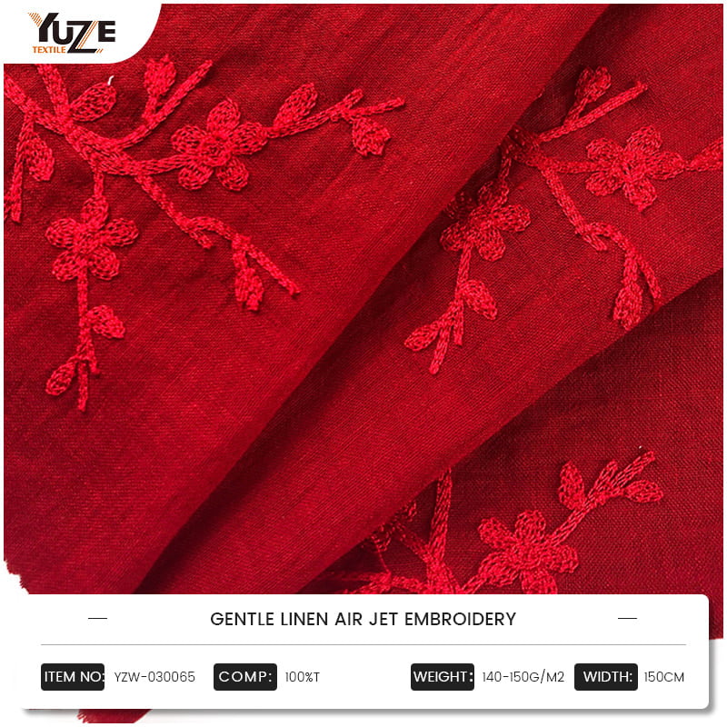 YZW-030065 Magiliw na Linen Air Jet Embroidery
